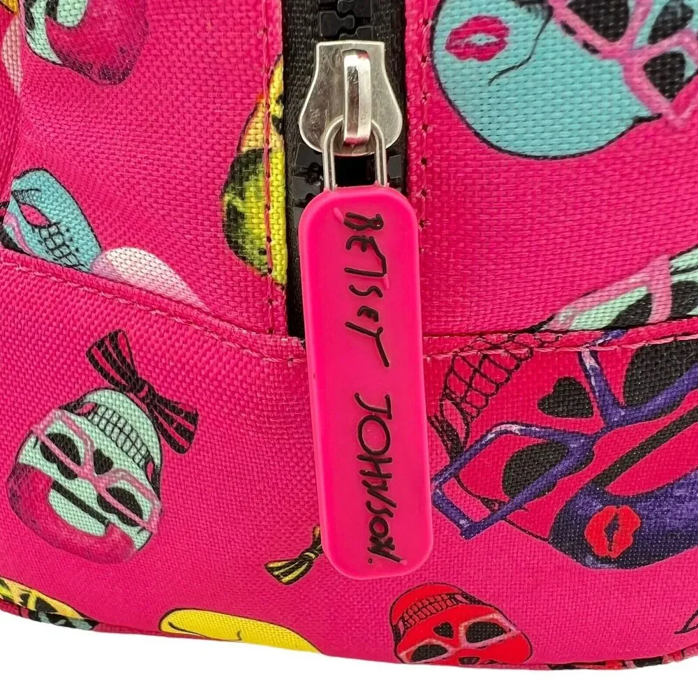 Betsey Johnson Pink Skull Sunglasses Bows Hats Lunch Cooler Tote Bag Insulated